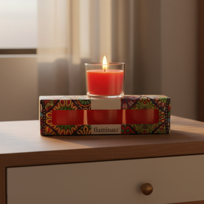 Vela vaso acrilico mini votive x 3 mandarina pomelo