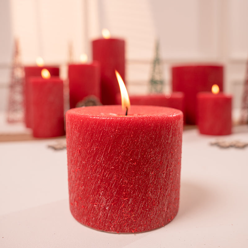 Vela navidad roja cristal