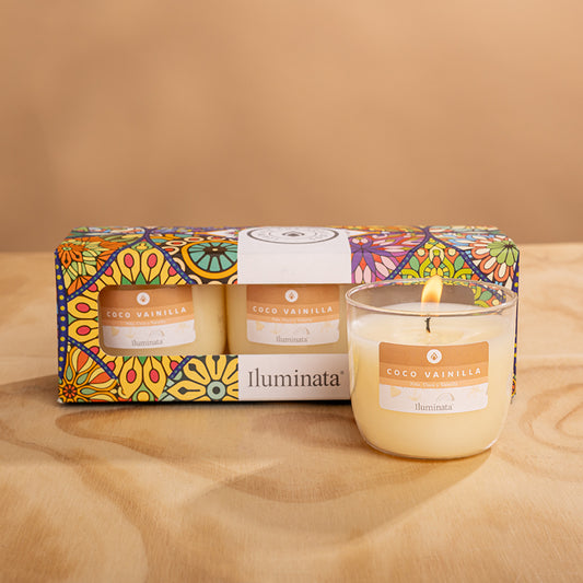 Kit vaso acrílico x 3 und Coco vainilla