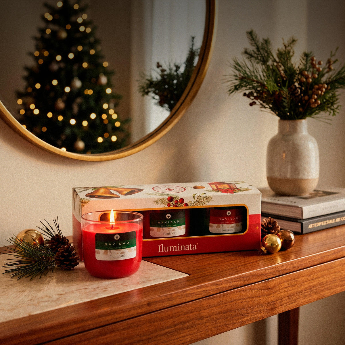 Kit vaso acrílico 66 x 3 und Navidad