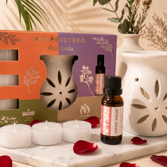 Kit Pebetero + 3 Velas + Fragancia Amor Amor