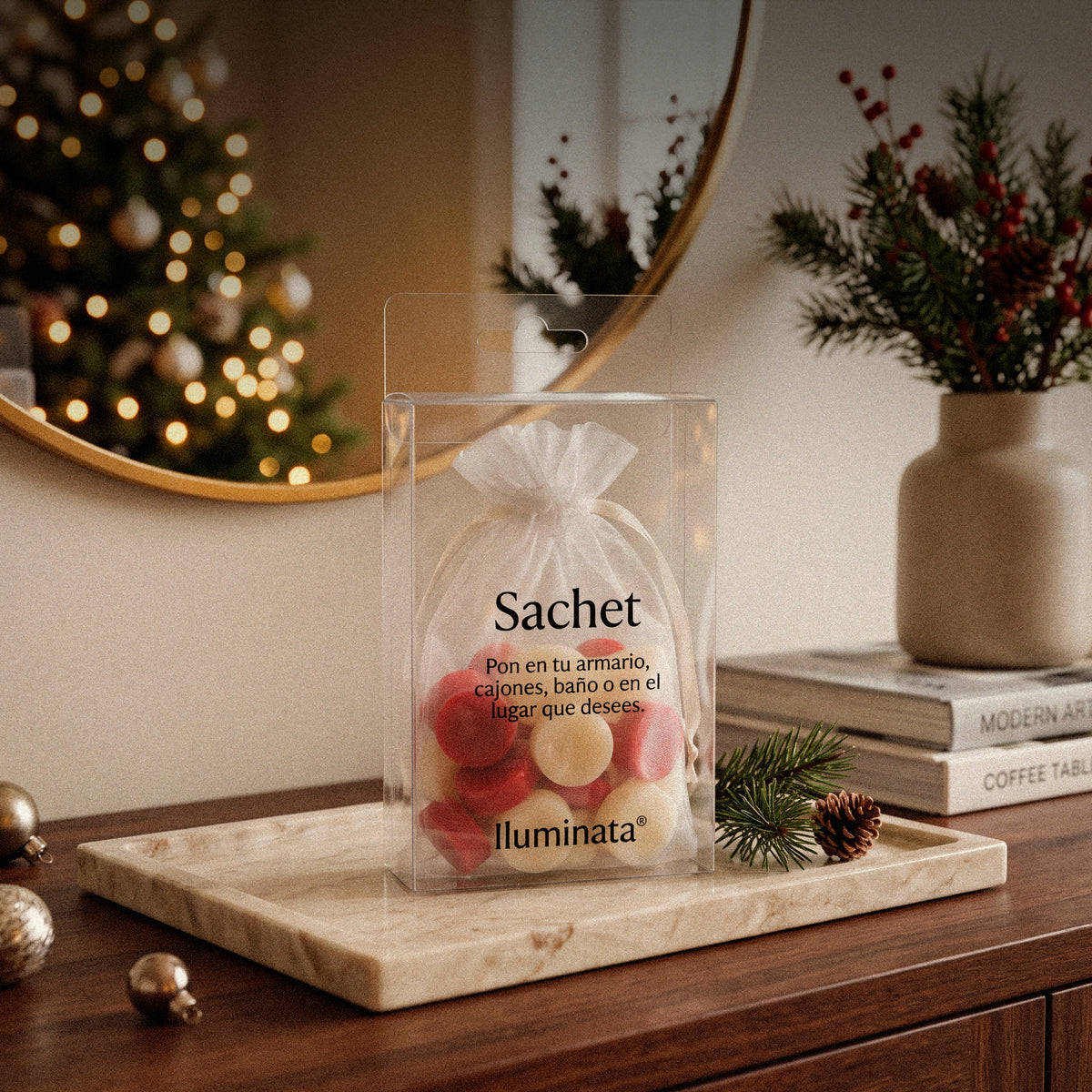Sachet Navidad Rojo y Blanco