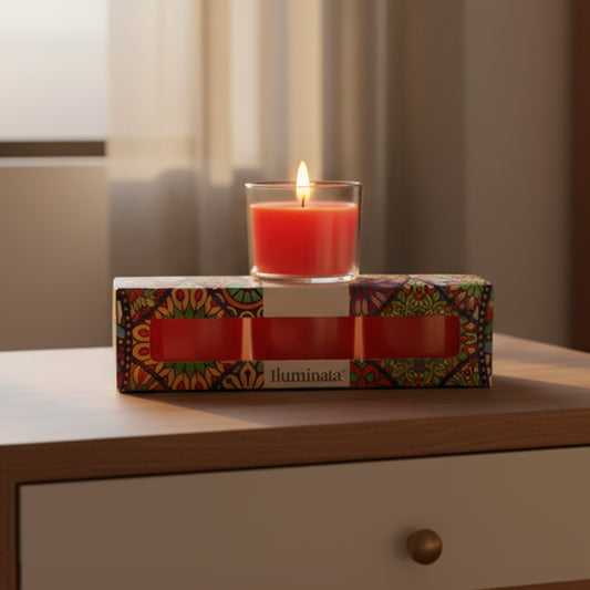 Vela vaso acrilico mini votive x 3 mandarina pomelo
