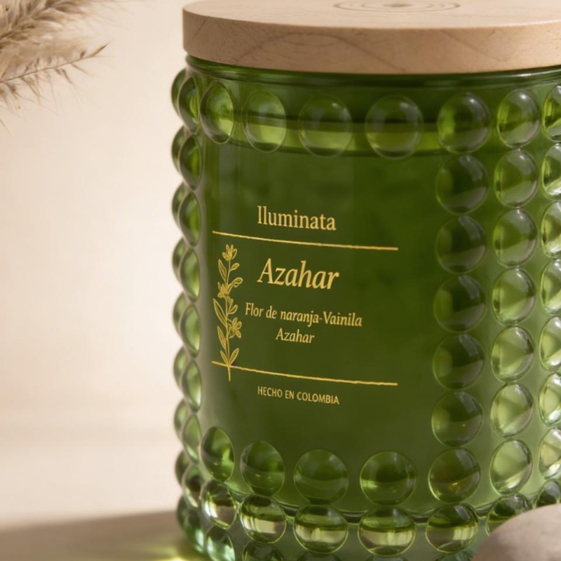 VELA VASO ROJO AZAHAR