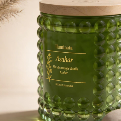 VELA VASO ROJO AZAHAR