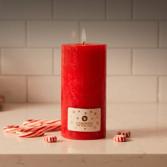 Vela Pilar 36 Navidad Roja Sólida