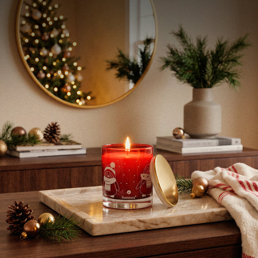 Vela Aromática Vaso 33 Navidad Rojo Pintado