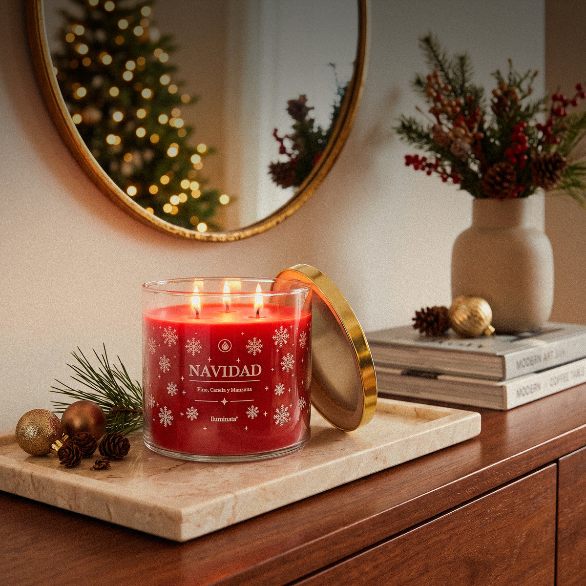 Vela Aromática Vaso 930 Navidad Rojo