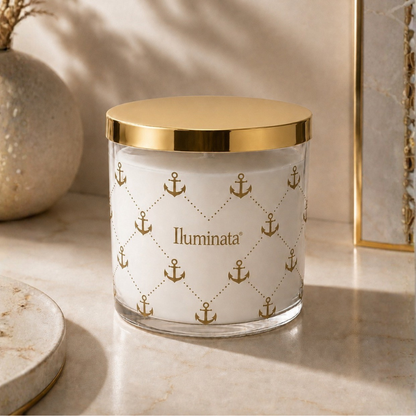 Vela Aromática Vaso 930 Pintado Blanco Island Romance