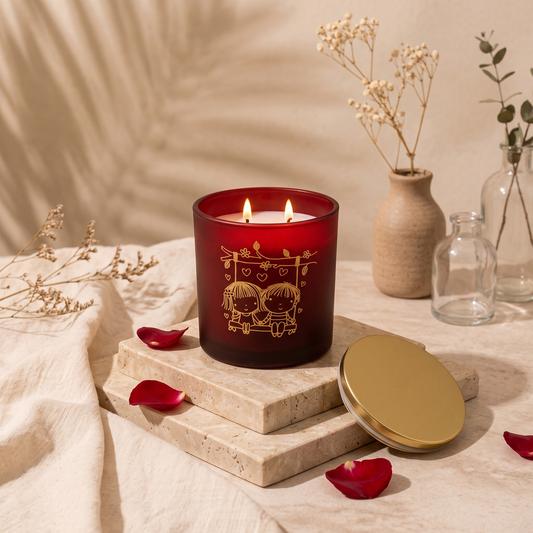 Vela Vaso 33 Pintado Rojo Amor Amor Corazón