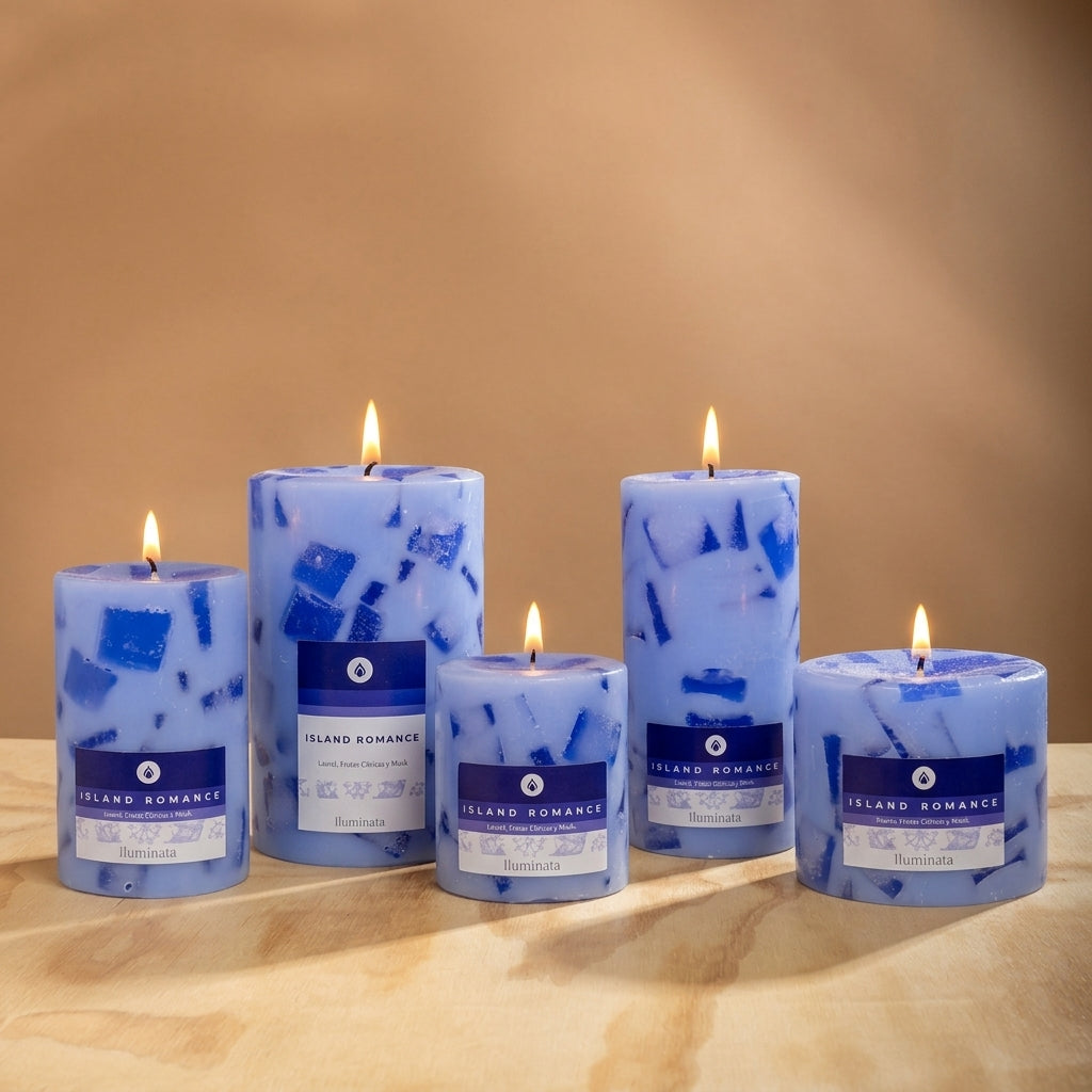 VELA AROMATICA PILAR ISLAND ROMANCE AZUL CHUNK